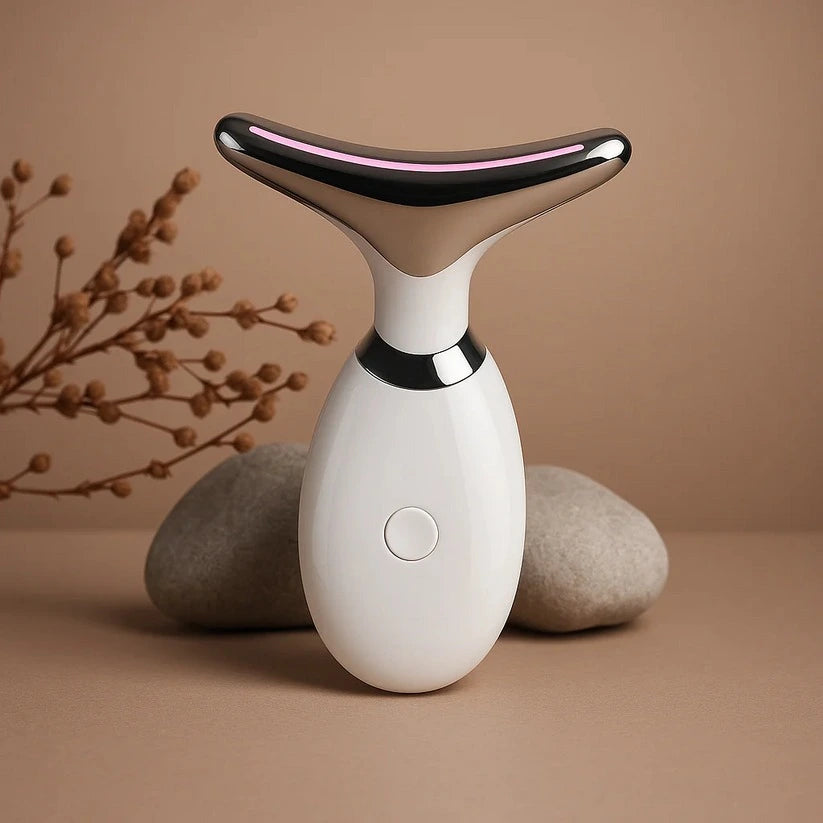 Masseur Visage & Cou Micro-Vibration Éclaircissant