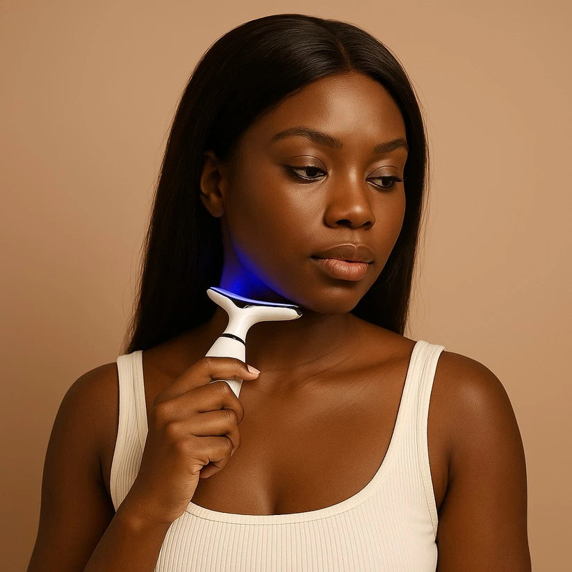 Masseur Visage & Cou Micro-Vibration Éclaircissant